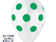 Solid Balloon Polka Crystal - Green GS110-157 | 50 balloon per package of 12''