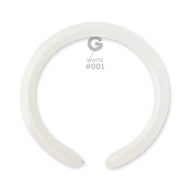 Solid Balloon White D4(260)-001 | 50 balloons per package of 2'' each