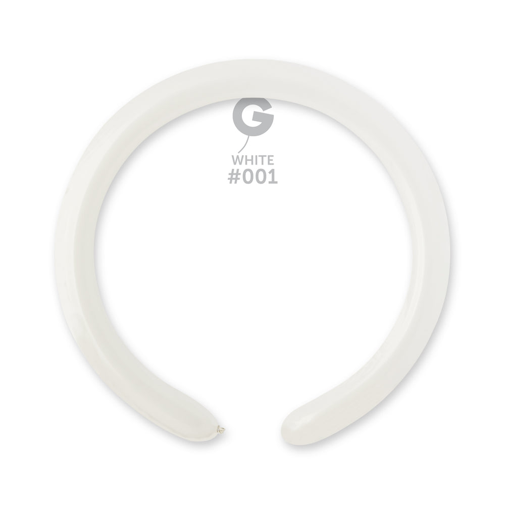 Solid Balloon White D4(260)-001 | 50 balloons per package of 2'' each