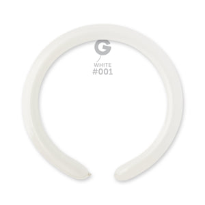 Solid Balloon White D4(260)-001 | 50 balloons per package of 2'' each