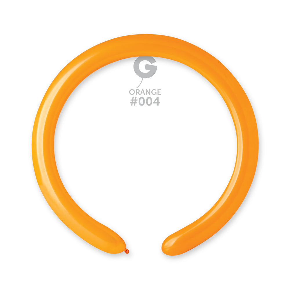 Solid Balloon Orange D4(260)-004 | 50 balloons per package of 2'' each