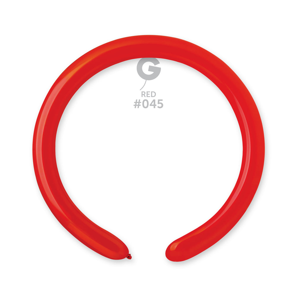 Solid Balloon Red D4(260)-045 | 50 balloons per package of 2'' each