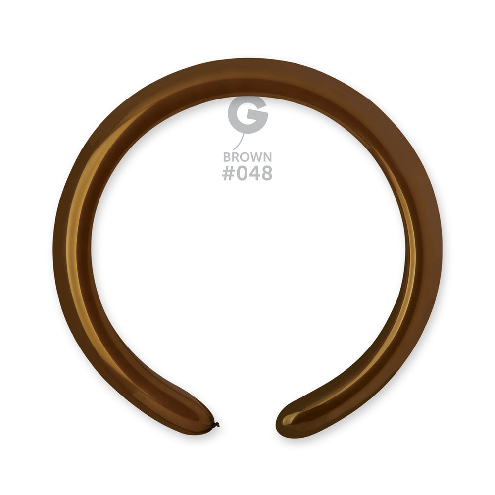 Solid Balloon Brown D4(260)-048 | 50 balloons per package of 2'' each