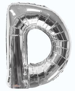 Letters A to Z Silver Foil Balloon - 14" in and 34" in each. (Choose your size and your letter)