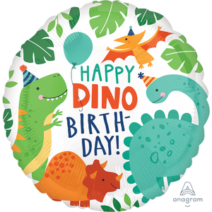 Dino Birthday Foil Balloon - 18" in.