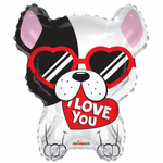 I Love You Dog With Glasses 18"