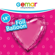 Fuchsia Heart Gemar Single Pack 18"(Choose your Size)
