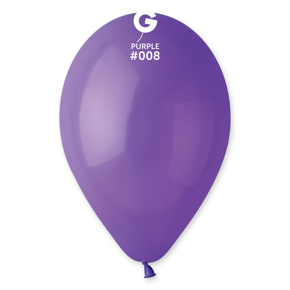 Solid Balloon Purple G110-008 | 50 balloons per package of 12'' each | Gemar Balloons USA