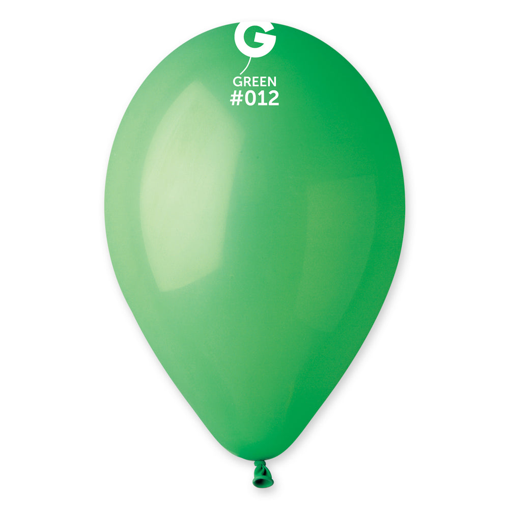 Solid Balloon Green G110-012 | 50 balloons per package of 12'' each | Gemar Balloons USA