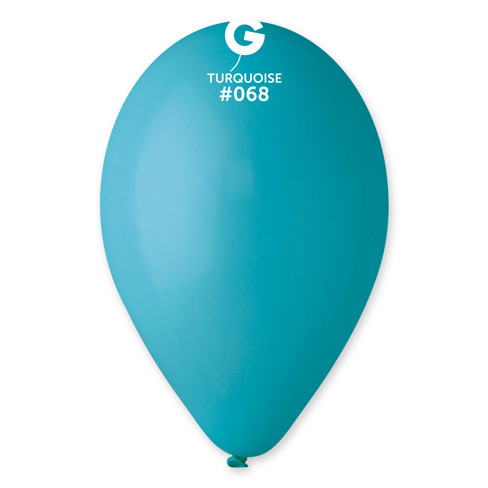 Solid Balloon Turquoise G110-068 | 50 balloons per package of 12'' each | Gemar Balloons USA