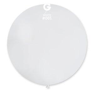 Solid Balloon White G30-001 | 1 balloons per package of 31''