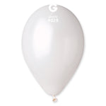 Metallic Balloon White GM110-029 | 50 balloons per package of 12'' each