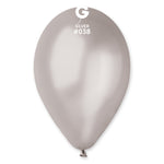 Metallic Balloon Silver GM110-038 | 50 balloons per package of 12'' each