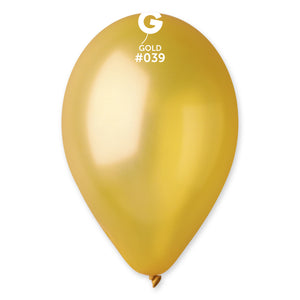 Metallic Balloon Gold GM110-039 | 50 balloons per package of 12'' each