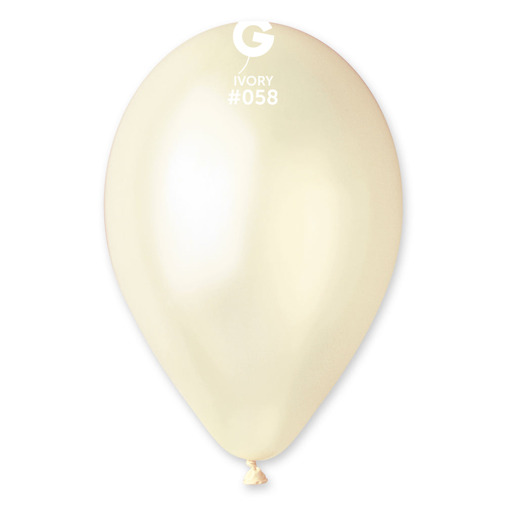 Metallic Balloon Ivory GM110-058 | 50 balloons per package of 12'' each