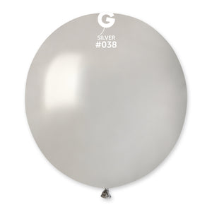 Metallic Balloon Silver GM150-038 | 25 balloons per package of 19'' each