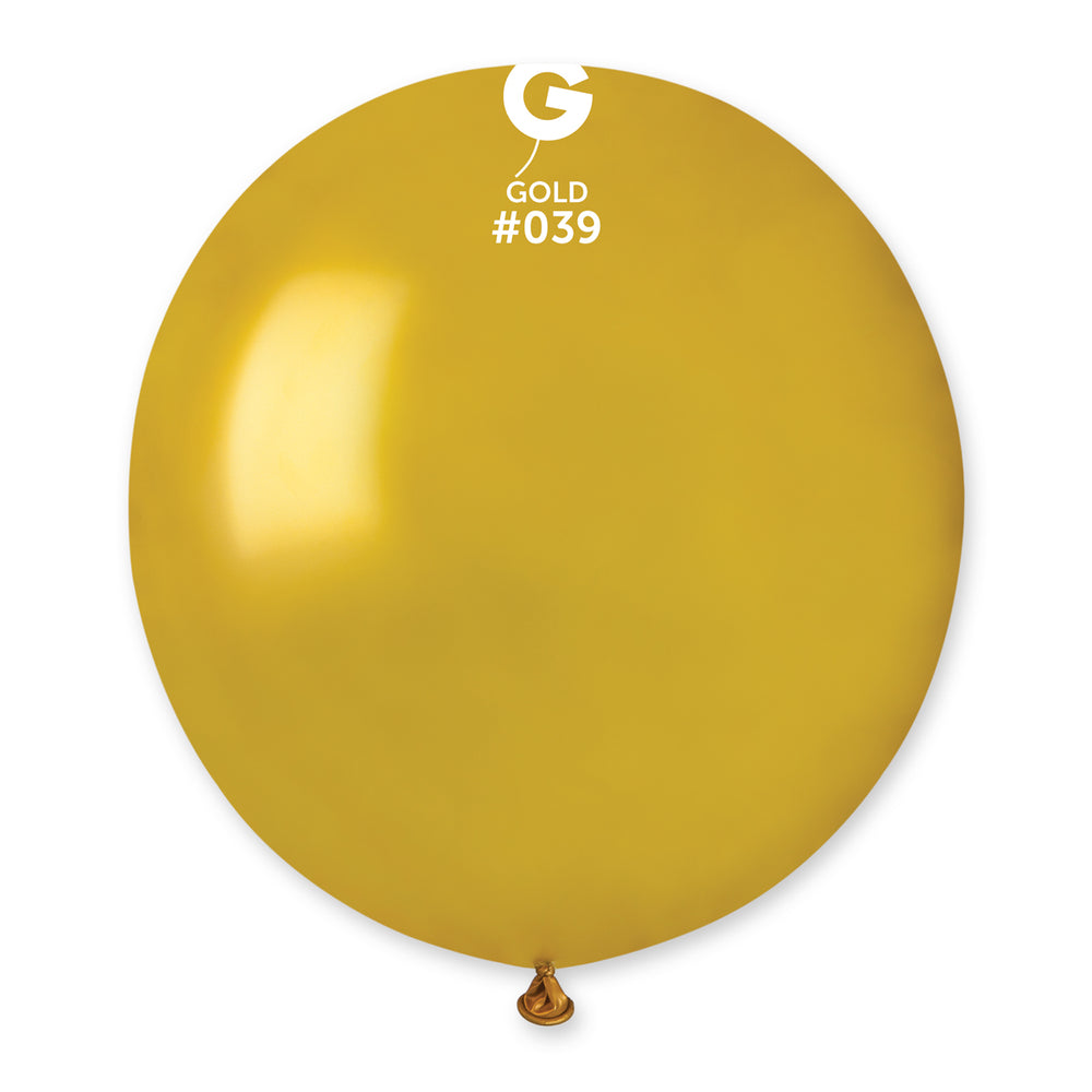 
            
                Load image into Gallery viewer, Metallic Balloon Gold GM150-039 | 25 balloons per package of 19&amp;#39;&amp;#39; each
            
        