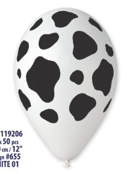 Cow Printed Balloon White-Black GS110-655 | 50 balloons per package of 12'' each