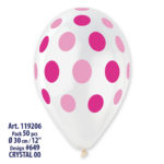 Polka Solid Balloon Clear-Fuchsia GS110-157 | 50 balloons per package of 12'' each
