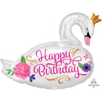Happy Birthday Swan Flowers 29”