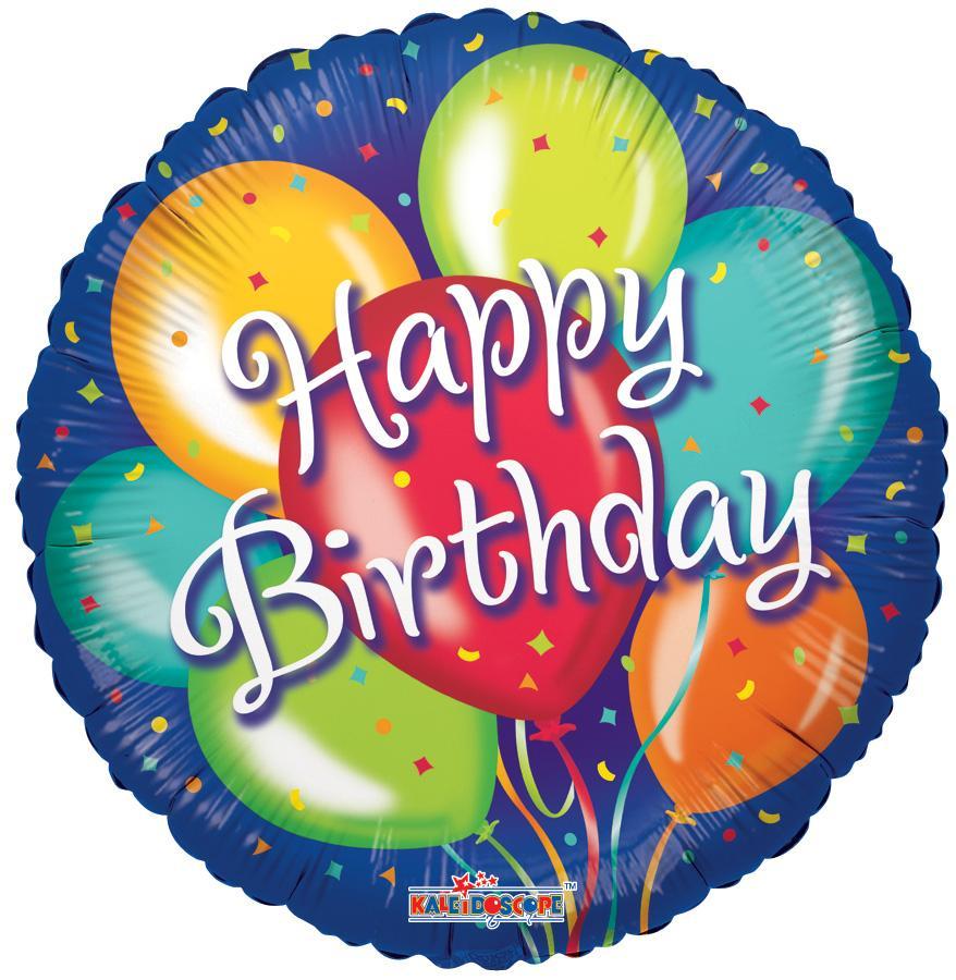 Colorful Happy Birthday Themed Foil Balloon - 18" in.