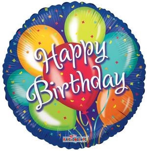 Colorful Happy Birthday Themed Foil Balloon - 18" in.