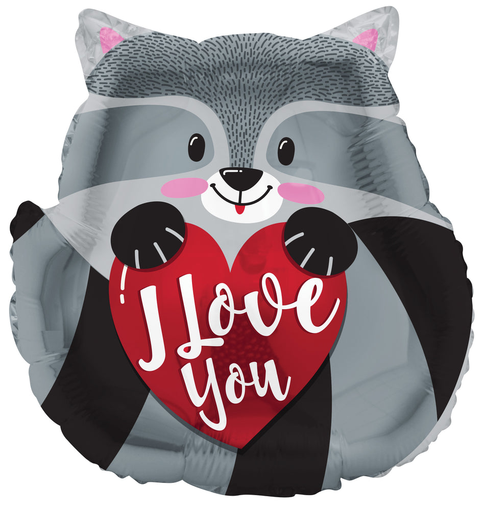 I Love You Raccoon Foil Balloon 18"