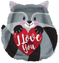 I Love You Raccoon Foil Balloon 18