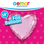 Light Pink Heart Gemar Single Pack 18"(Choose your Size)