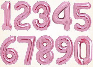 
            
                Load image into Gallery viewer, Numbers 0 to 9 Light Pink Foil Balloon 14&amp;quot;in (Chose Your Number)
            
        