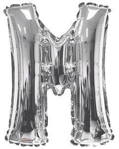 Letters A to Z Silver Foil Balloon - 14" in and 34" in each. (Choose your size and your letter)