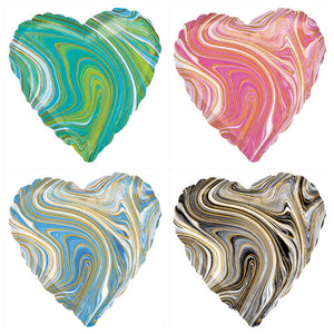 Marble Heart 18" Foil Balloon (choose your color)