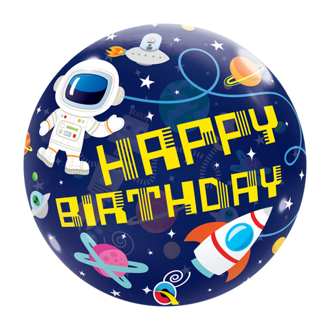 Outer Space Happy Birthday Bubble 22