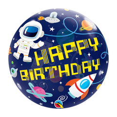 Outer Space Happy Birthday Bubble 22