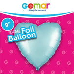 Pastel Blue Heart Gemar Single Pack  9" 18" 32" (Choose your Size)