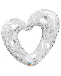 Heart & Filigree Foil Balloon - 42" in each (Choose your color)