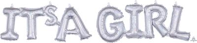 Phrase Block (It's A Girl) Silver Holo 20"/22"