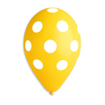 Polka Solid Balloon Yellow-White GS110-157 | 50 balloons per package of 12'' each