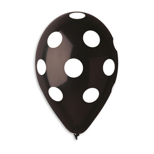 Polka Solid Balloon Black-White GS110-157 | 50 balloons per package of 12'' each