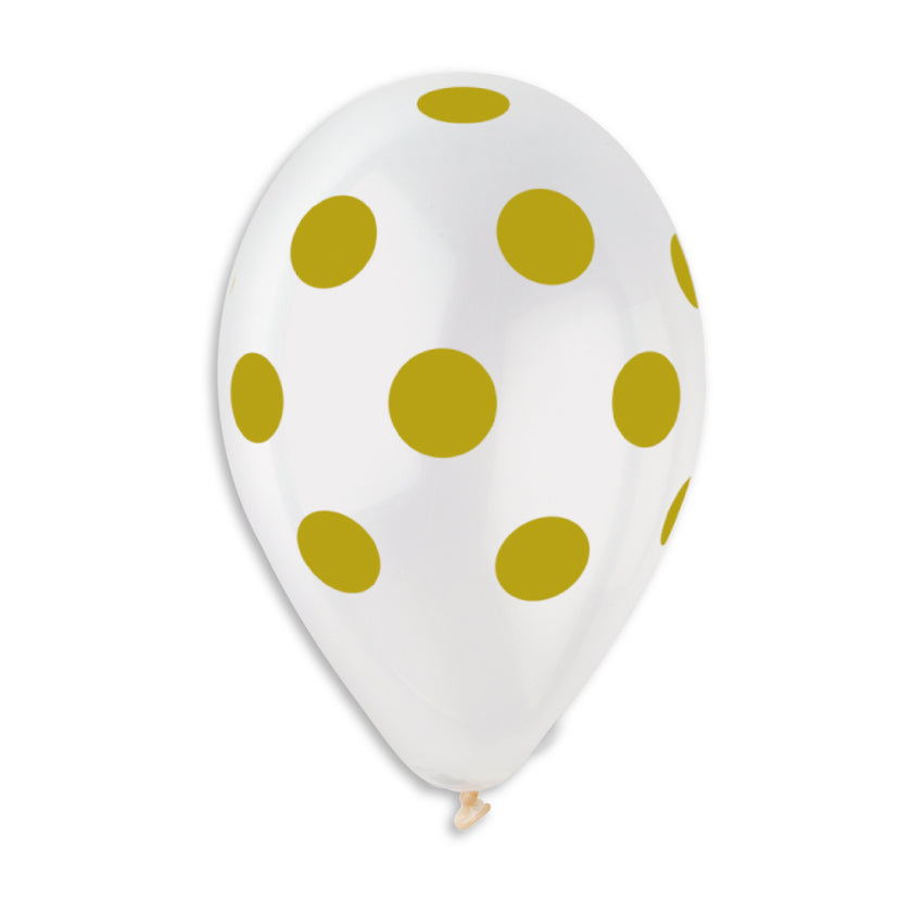Polka Solid Balloon Clear-Gold GS110-157 | 50 balloons per package of 12'' each