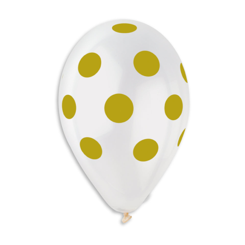 Polka Solid Balloon Clear-Gold GS110-157 | 50 balloons per package of 12'' each