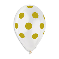 Polka Solid Balloon Clear-Gold GS110-157 | 50 balloons per package of 12'' each