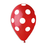 Polka Solid Balloon Red-White GS110-157 | 50 balloons per package of 12'' each