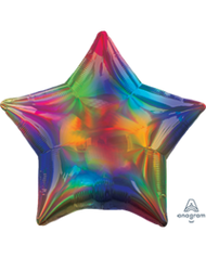2 Iridescent Star Shaped Foil Balloon 18" Package (Choose your color)