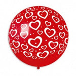 Solid Balloon Red and White Hearts Print GS30-157 Love