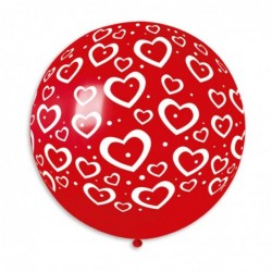 
            
                Load image into Gallery viewer, Solid Balloon Red and White Hearts Print GS30-157 Love
            
        