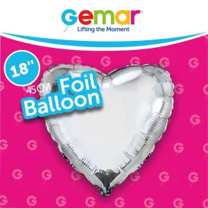 Silver Heart Gemar Single Pack 4" 9" 18" 32" (Choose your Size)