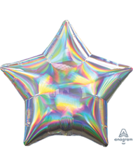 2 Iridescent Star Shaped Foil Balloon 18" Package (Choose your color)