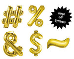 Symbol Balloons in Gold ( Choose Your Symbol ) #, @, ?, &