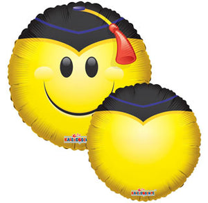 Smiley with Grad Cap Balloon 18"